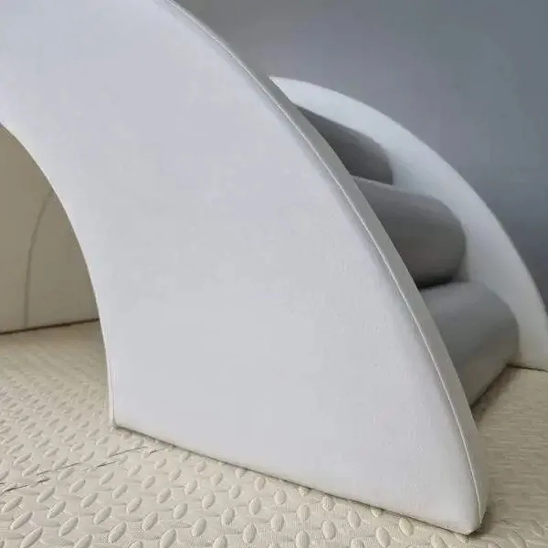 Grey White Non Toxic Rainbow Soft Play Arches Bridge, Kids Climbing Soft Play Equipment for Birthday Party Rental, Cafe Daycare