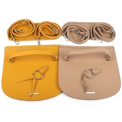 Macaron Diy Handmade Leather Bag Set Flap Cover Bag Bottom Hardware Accessories Handbag Shoulder Straps for Crochet Backpack