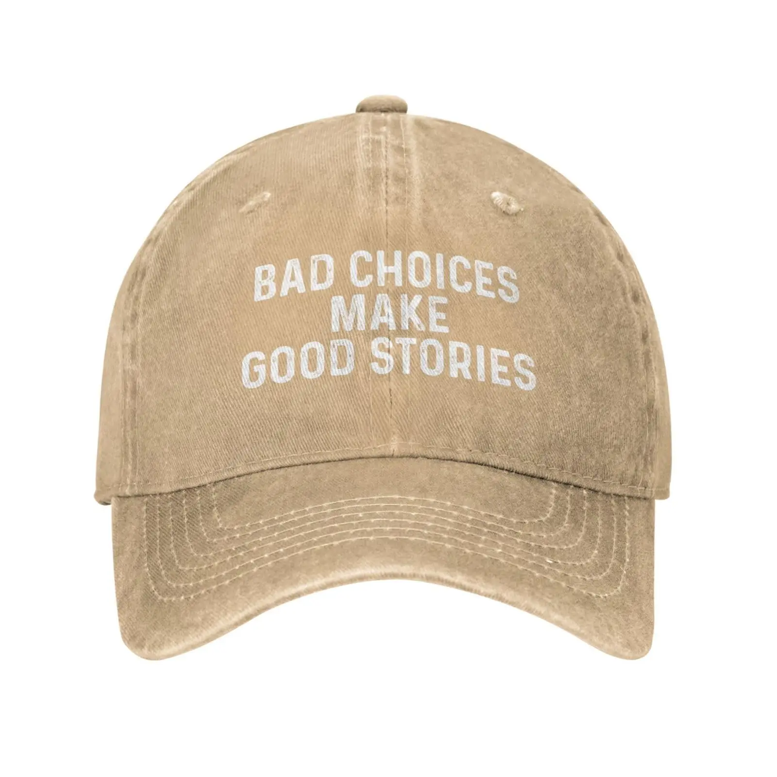 

Bad Choices Make Good Stories Baseball Cap Adult Denim Hat Washed Cotton Fashion Cap Unisex Adjustable Streetwear Outdoor Sports