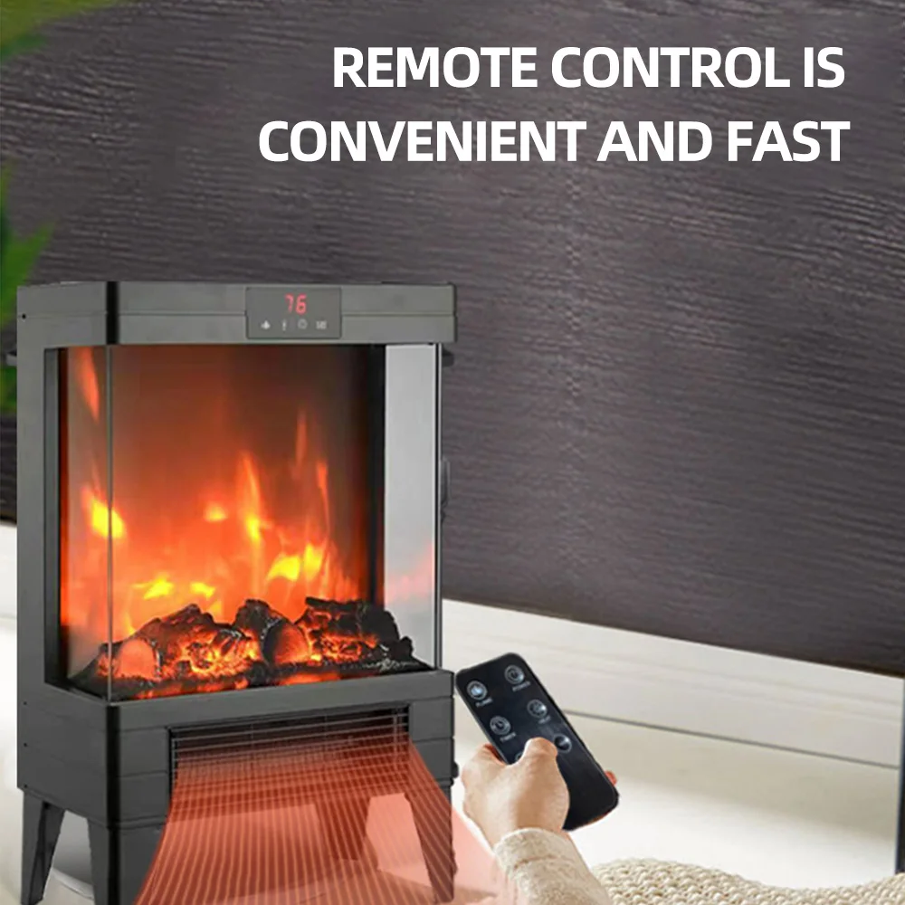 Electric Fireplace Indoor Smokeless Household 3D Flame Heater Fan Calentador Electrico Pared Camino