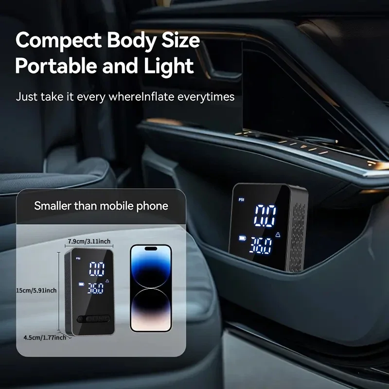 JKUOO 150PSI سيارة كهربائية ضاغط الهواء منفاخ لإطارات السيارة للدراجات النارية دراجة قارب-منفاخ إطارات محمول متعدد الوظائف #2