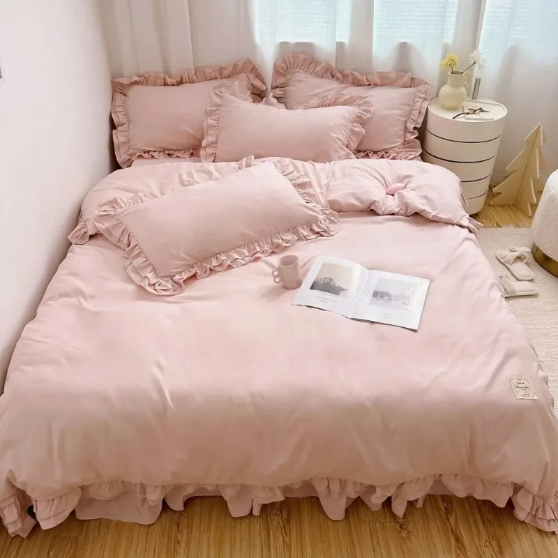 2024 New Bedding Set European Simple Large Family Set Large Quilt Cover Home Comfortable Quilt Cover Pillow Cover Bed Sheet