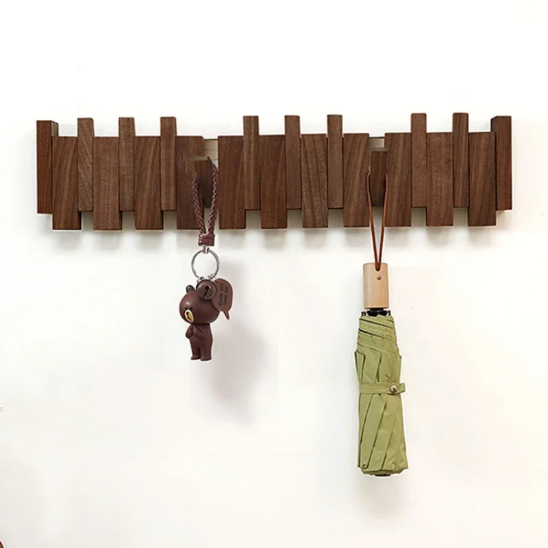 Nordic Solid Wood Piano Key Coat Rack Stylish Wall Mounted Hanger for Clothes Accessories