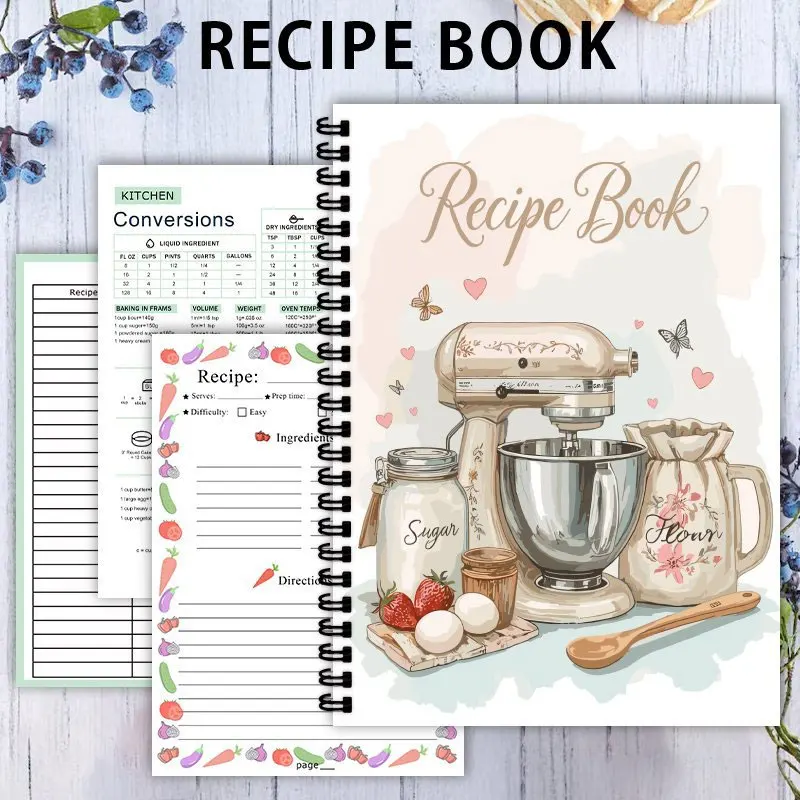 Recipe Journal 100 Sheets Blank Cookbook Handwritten Planner For Daily Meal Prep Baking Cooking Beginners Save Homemade Recipes