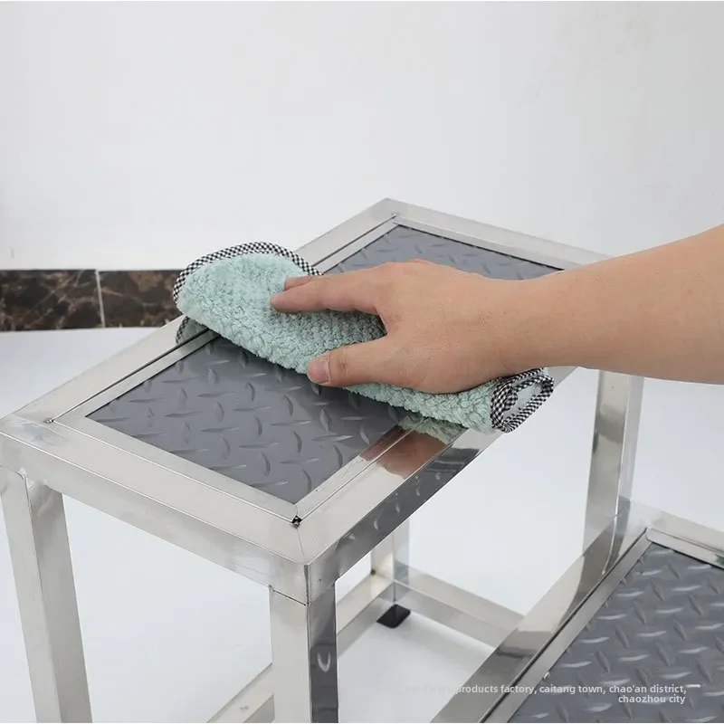 Growth Friendly Medical Step Stool Stainless Steel Footrest Clinic Thickened Single Double Layer Examination Use Footstool