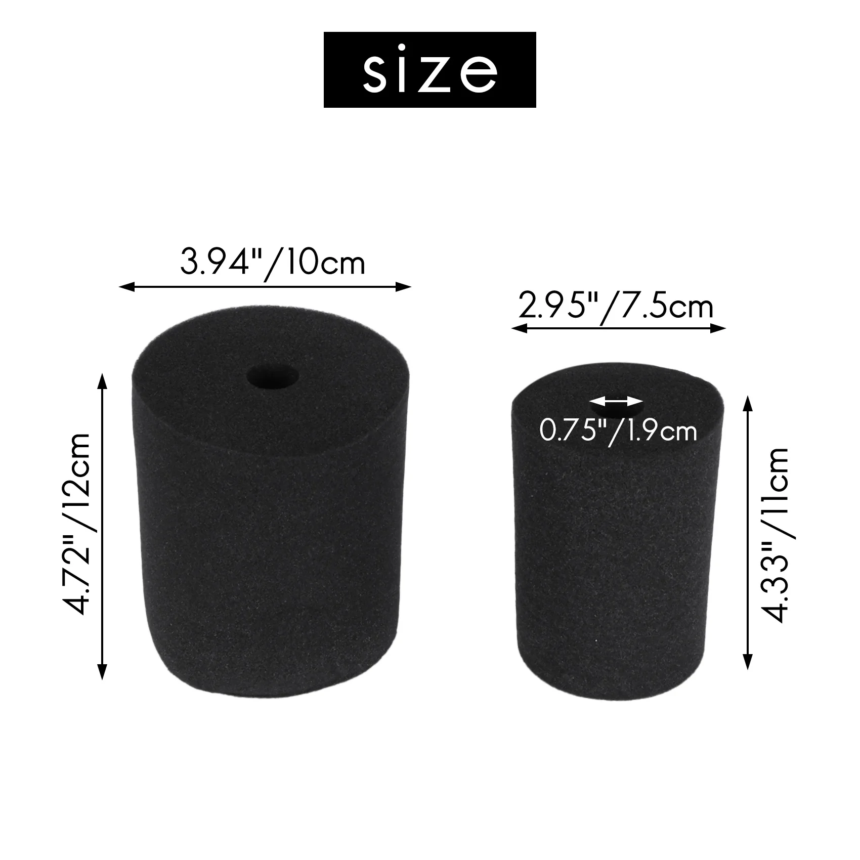 Abjs inserções de copo de espuma, 6 peças, para copo de tubo de pvc de 3/4 tamanhos, 10 onças a 40 onças, artesanato (preto/branco/rosa)