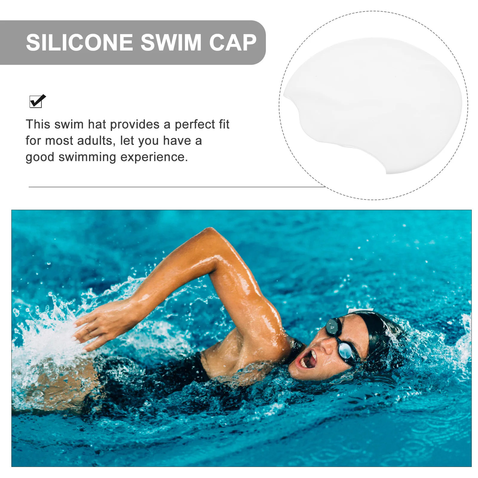 

Silicone Swimming Cap Pu Fabric Material Kids Women Hat for Caps Hair Girls Aldult