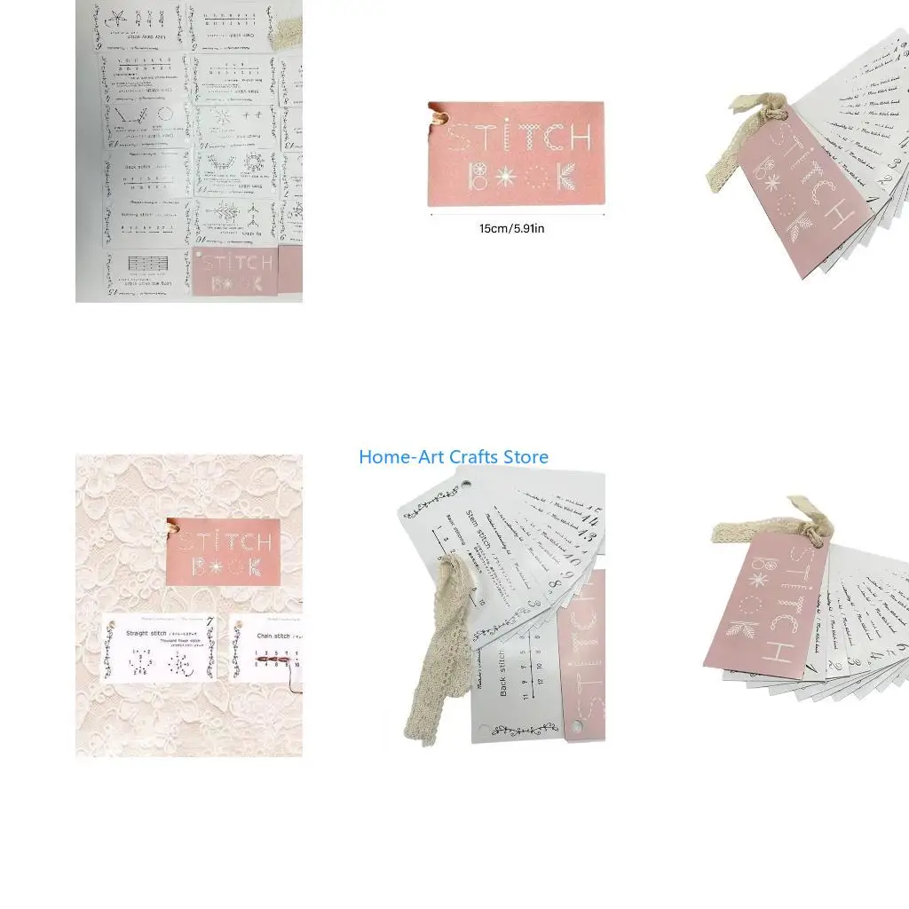 Y3NA Portable Stitching Guide Manual With Step By Step Embroidery Instructions Pocket Size Sewing Guide Book For Beginner