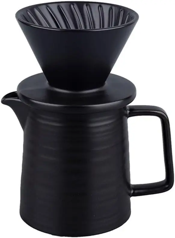 Handmade Coffee Pot Set Ceramic Filter Cup Sharing Hand Shake Bean Grinder
