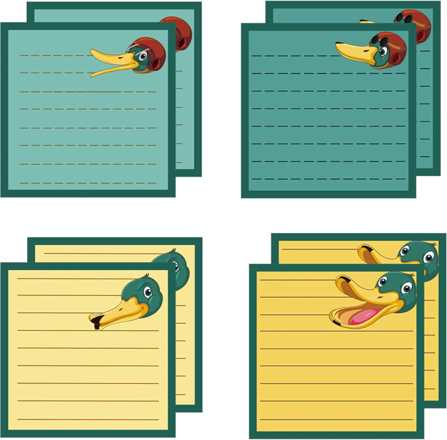 

8 Pack 3.15 Inch Sticky Notes with Duck Chick Fall Cow Styles Note Pads Colorful Self Sticky Post Notes Memo Pads for School Off