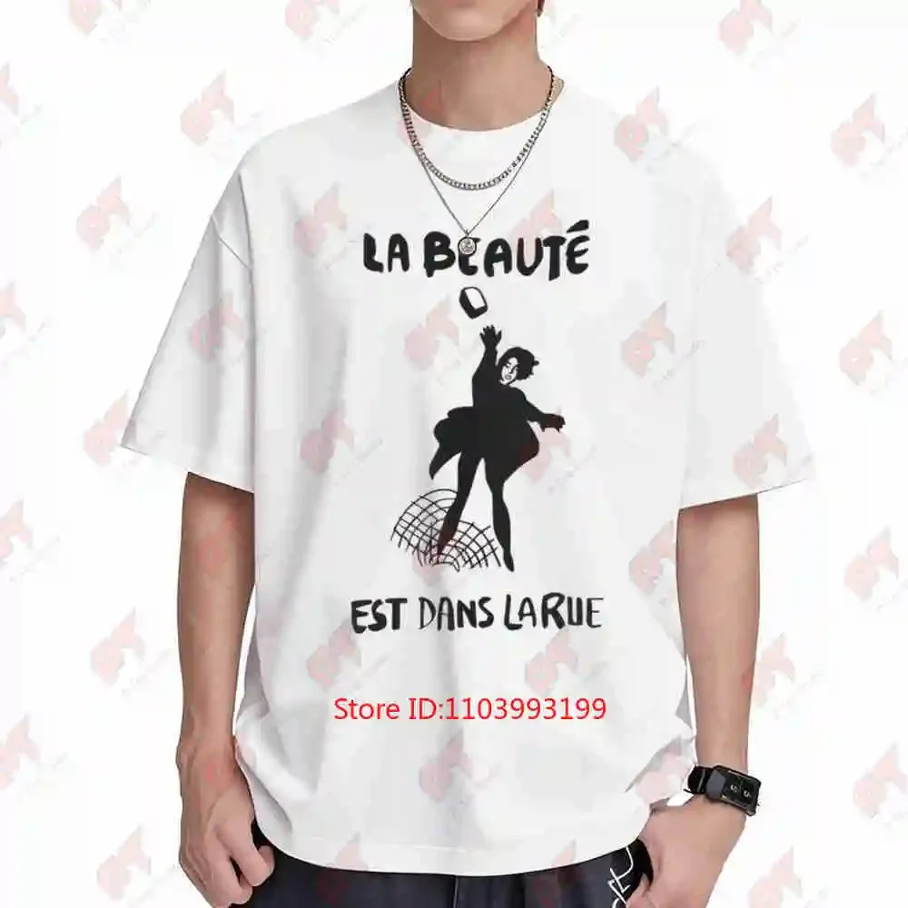 French 60s Protest La Beaute Short Sleeve Tee 100% Cotton T-Shirt