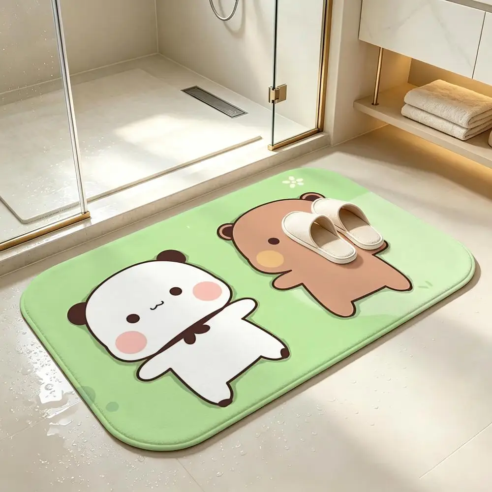 Pattern cute bearS Floor Mat Bedroom Carpet, Bathroom Foot Mat, Doormat, Non-Slip Absorbent Multi-Use