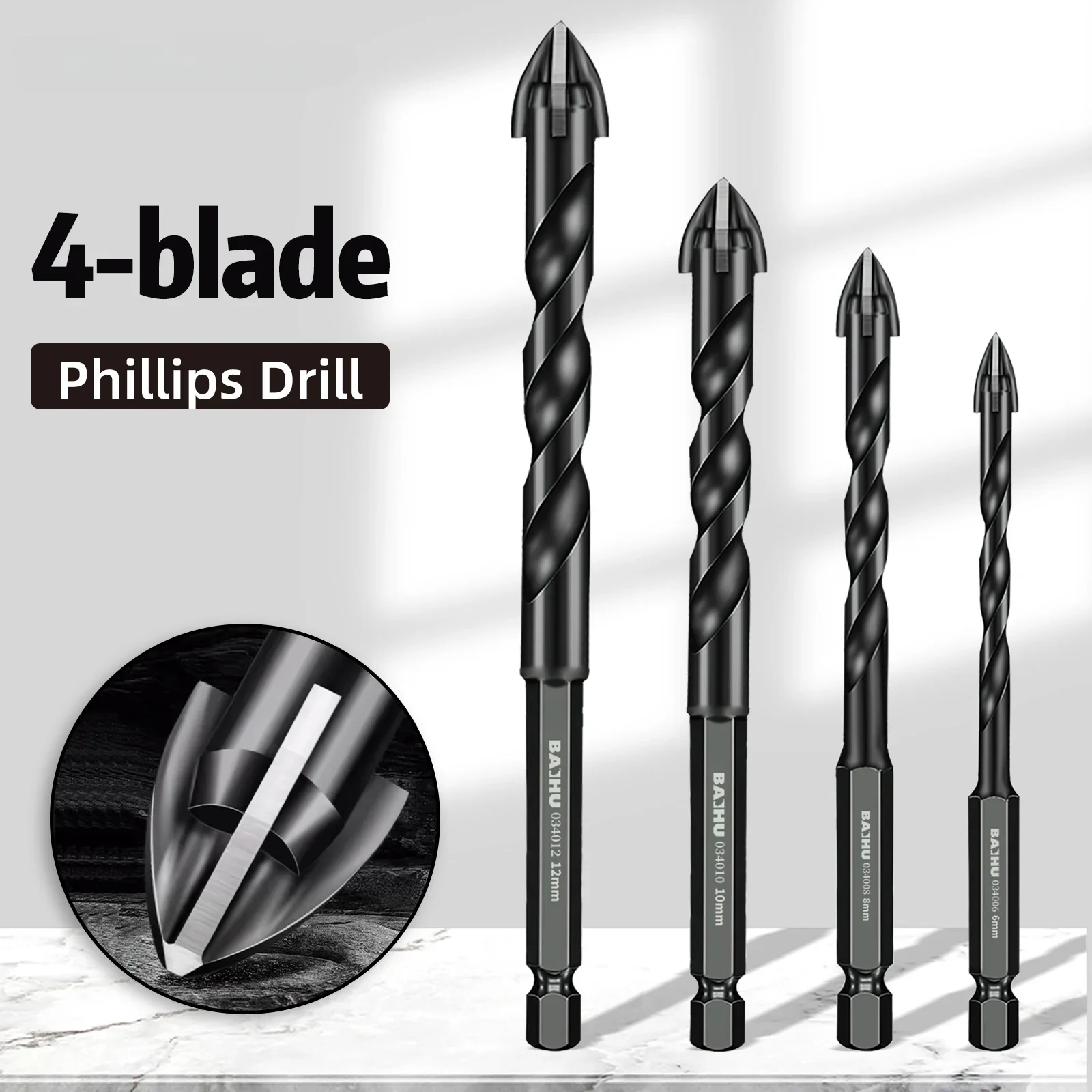 

YLONDAO High Hardness Eccentric Drill Precision Drilling 6/8/10/12mm Glass Tile Ceramic Punching Rock Slab Triangle Drill Bit