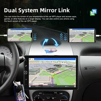 Lecteur MP5 Podofo 10,4 pouces 1Din avec Carplay, Android Auto, écran rotatif, FM/RDS, BT, Mirror Link, EQ Sound, USB, AUX, audio de voiture 7