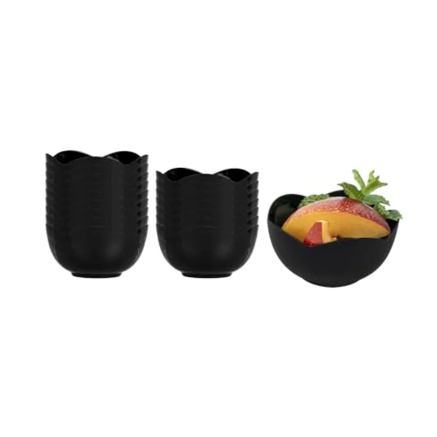 

2 oz Disposable Dessert Cups 100 Mini Appetizer Cups - Flower Shape Attractive Plastic Mini Ice Cream Bowls Durable For Parties