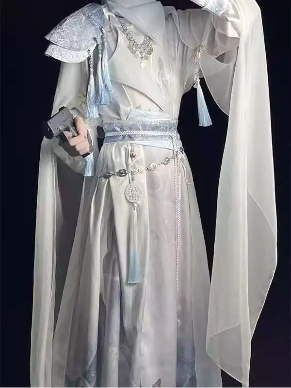 

Improve Round Neck Robe Han Elements Antiquities Teenager Wuxia Style Hanfu Cos Cosplay Suit Same Gender Design