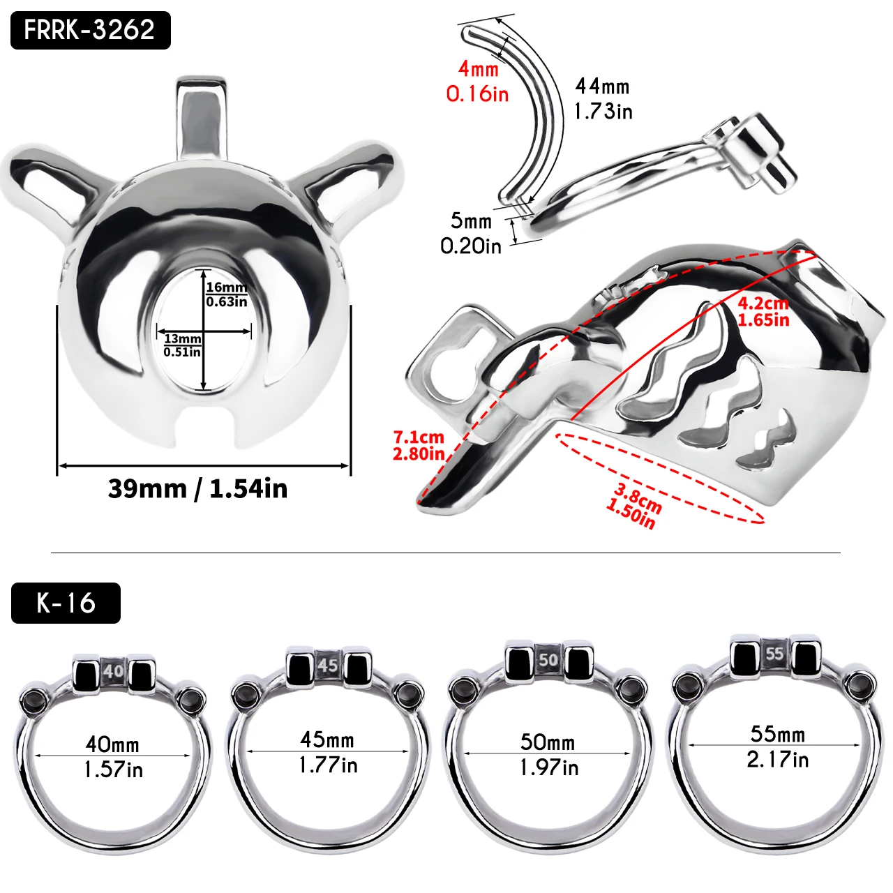 FRRK PA Gabbia di castità permanente con chiusura anti-caduta Anelli per il pene Maschile Anti-Cheat Blocco uretrale erotico Giocattoli adulti del sesso
