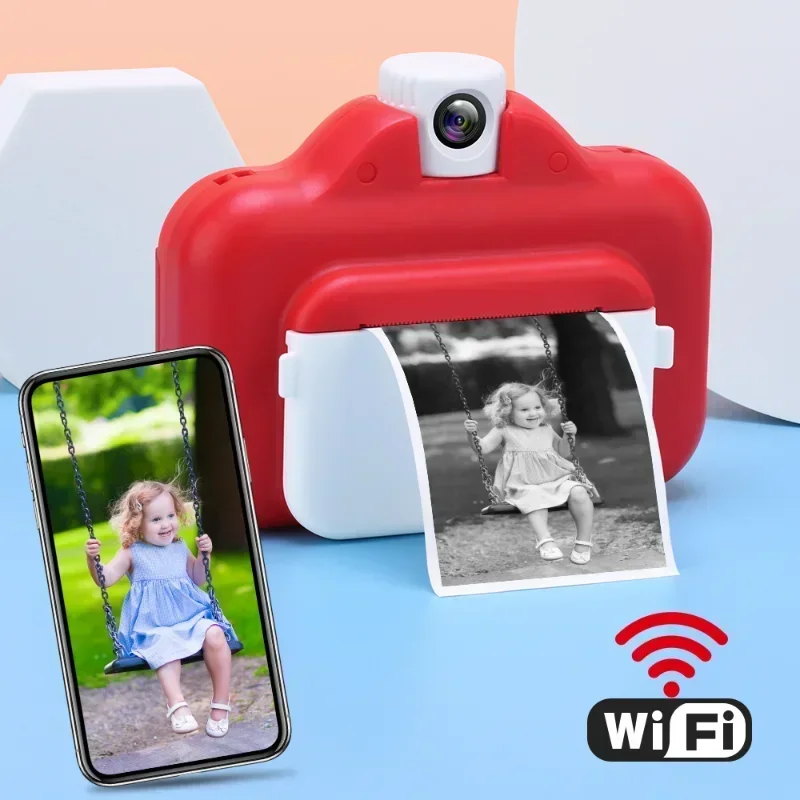 Kinder Kamera Drahtlose WIFI Instant Print 1080P HD Kamera Thermodrucker Telefon Drucker 32GB Karte Kinder Digital Kamera spielzeug