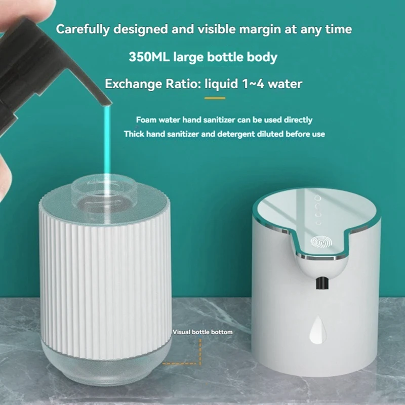 

Электрический пенообразователь, регулируемый выход 350 мл, перезаряжаемый дозатор мыла, автоматическая машина для пены для кухни и ванной комнаты