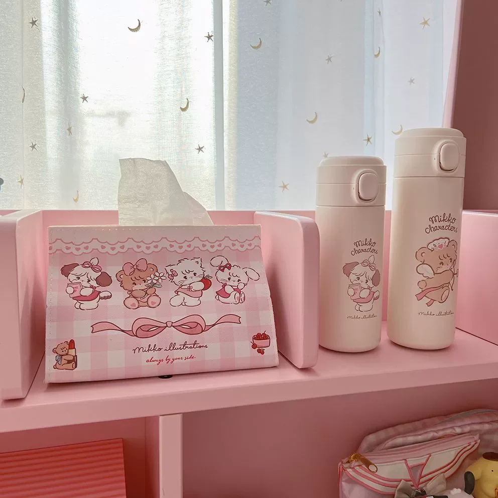 Cute Mikko Printed Tissue Box Napkin Holder Desktop Car Paper Towel Container Kawaii Home Living Room Decoration Gift - view 4