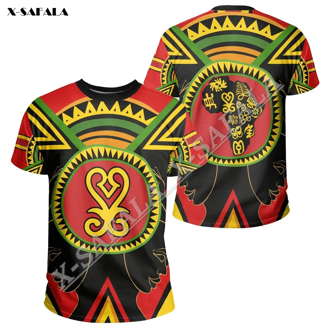 Africa Culture Adinkra Sankofa  3D Print Slim Men T-Shirts Unisex Tops Tees Short Sleeve Casual O Neck Quick Dry Comfortable