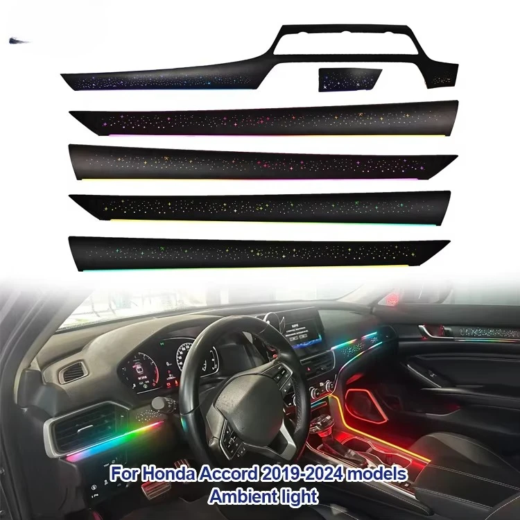 For Honda10th Gen Accord 2018-2023 Glefon 64 Colors App Control 12V Car Interior Ambient Light Kit Plug and Play Atmosphere Lamp