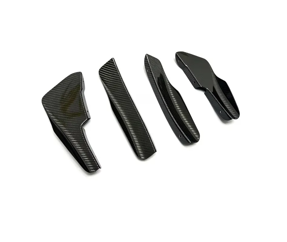 Dry Carbon Fiber Front Bumper Canards Wind Knife for Porsche 718 GT4 RS Car Exterior Modification Side Splitters Duck Wing Trim
