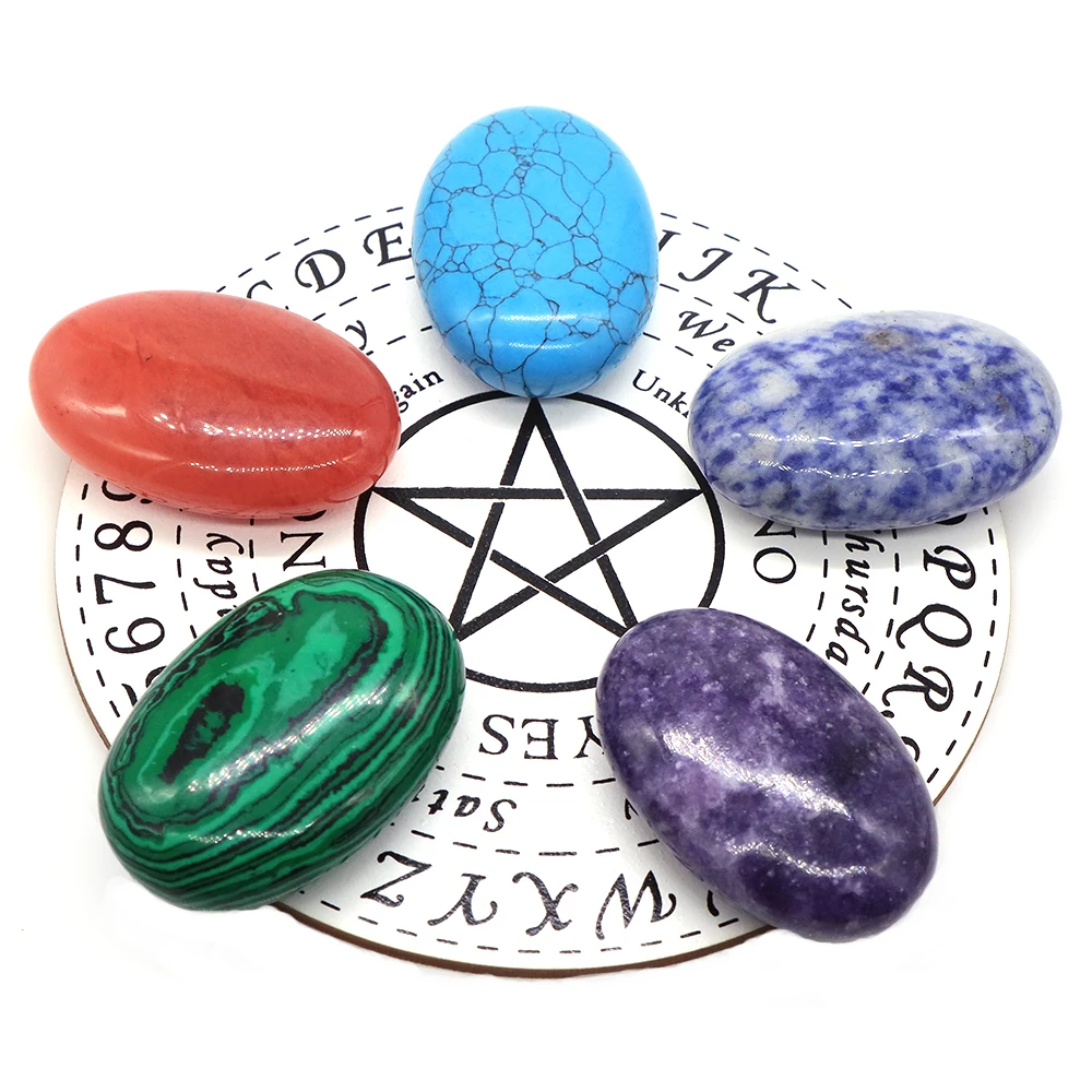 

2.3" Pholished Worry Palm Stones Healing Crystals Massage Gemstone Reiki Spiritual Mineral Supplies Energy Chakra Tumbled Quartz