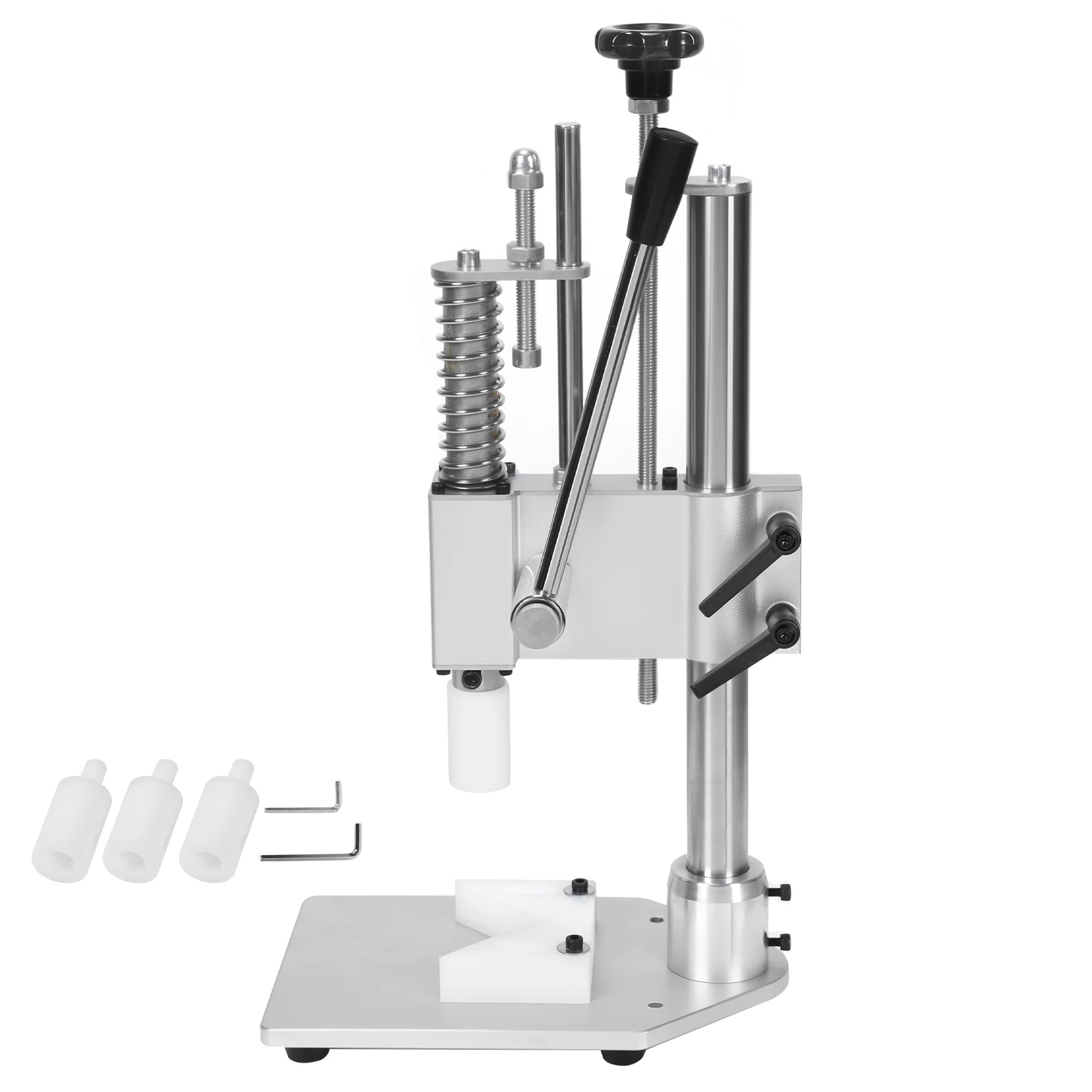 

Ручной пресс для укупорки парфюмерных флаконов с антискользящей ручкой, простое использование, подходит для крышек диаметром от 13 мм до 20 мм.