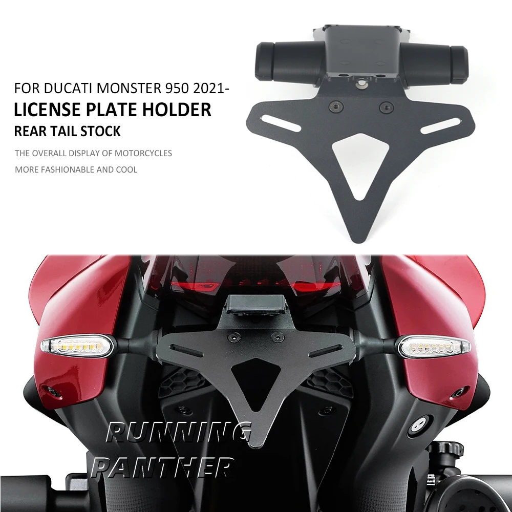 

For Ducati Monster 950 Monster950 2021-up 2022 2023 Motorcycle Rear Short Tail Stock License Plate Holder Tailstock Bracket Kit