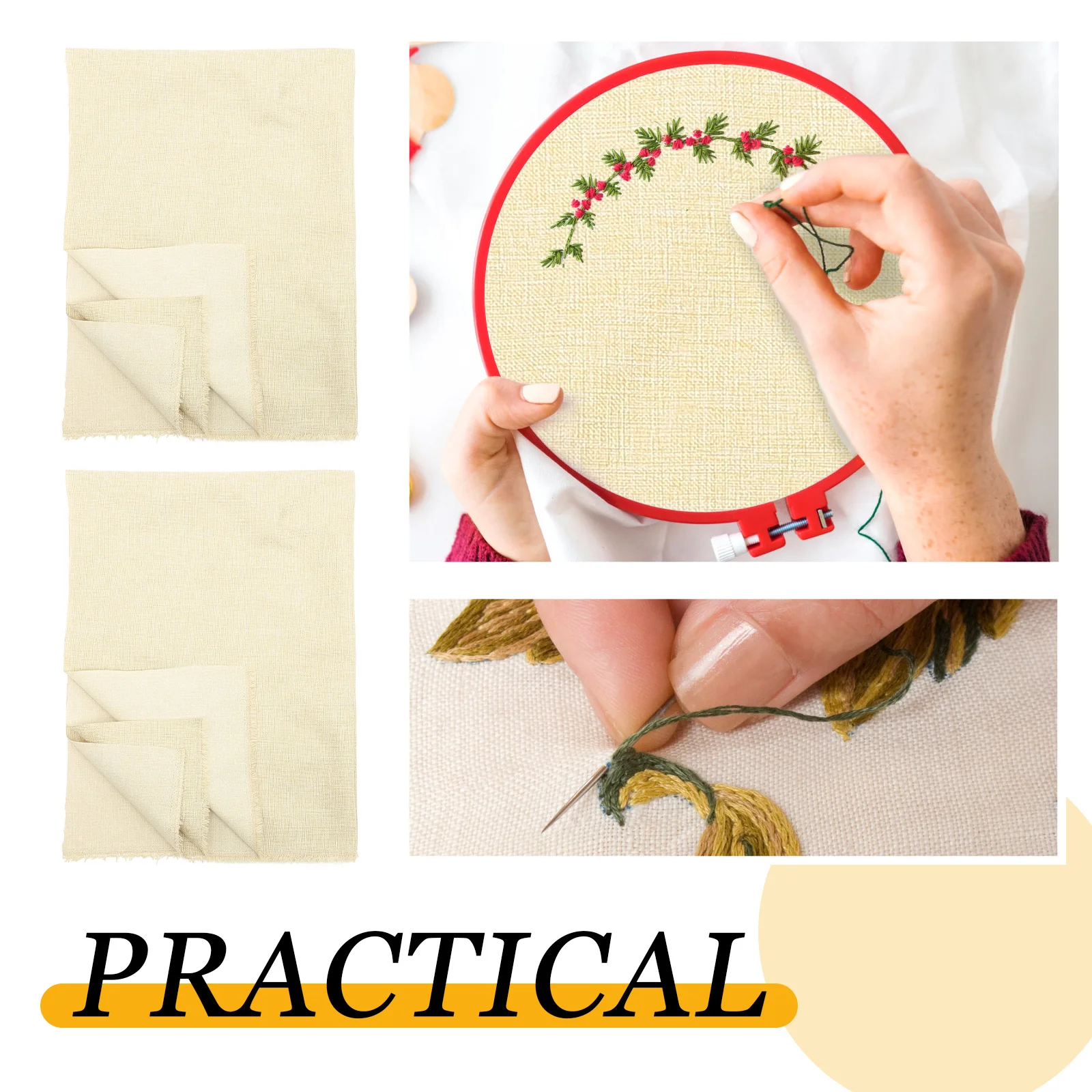 

Beige Linen Fabric Multi-Function Wear Resistant Embroidery Cloth for Home Decor Wedding Christmas Diy Craft Washable Sofa