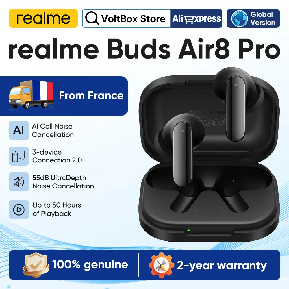 Image of realme Buds Air 8 Pro Bluetooth-Kopfhörer für 5G-Smartphones realme 16 Pro Plus realme GT 7T Europa-Version Kabellose Kopfhörer 2026 Neueste Version
