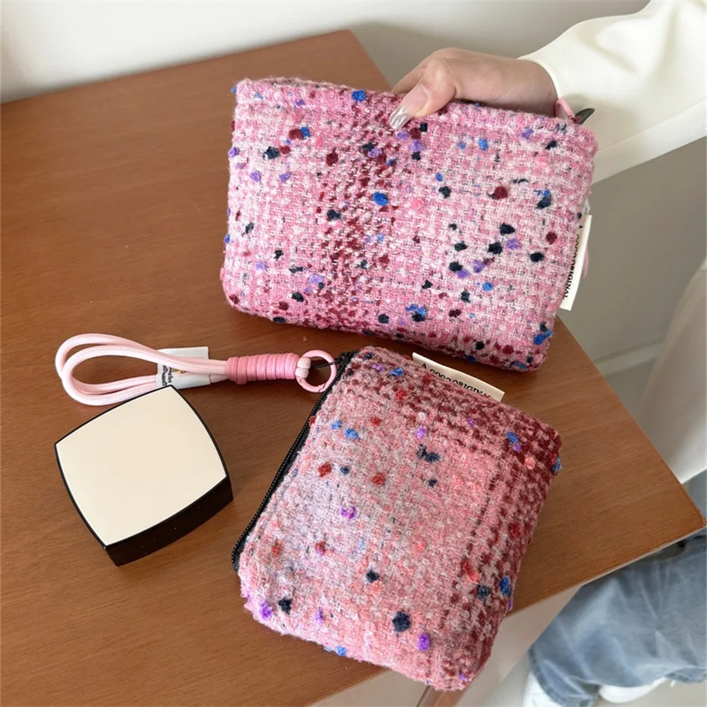 Portable Makeup Bag Sweet Women Cosmetic Bag Makeup Storage Pouch Ultra Lightweight Skincare Storage Bag For Large Handbag Daily