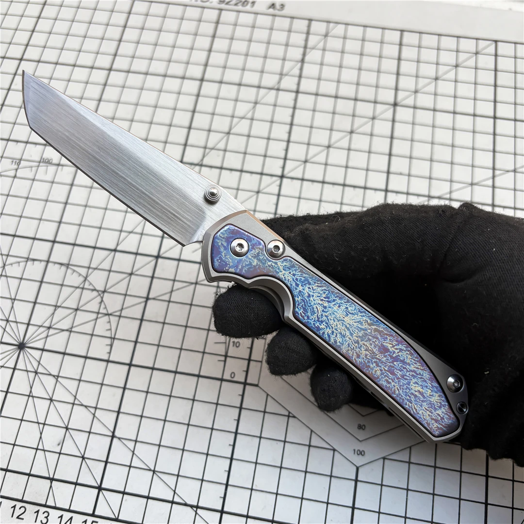 M390 Steel Folding Knife TC4 Titanium Alloy Handle Outdoor Camping Fishing Hiking Hunting Knife EDC Defense Tool Gift