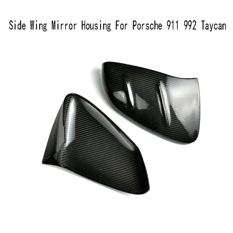 Real Carbon Fiber Rear View Mirror Cover Side Wing Mirror Housing For Porsche 911 992 Taycan