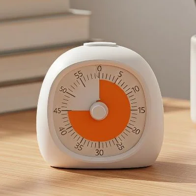 60 Minute Silent Visual Plastic Timer Kids Study Focus Clock Household Kitchen Countdown Tool