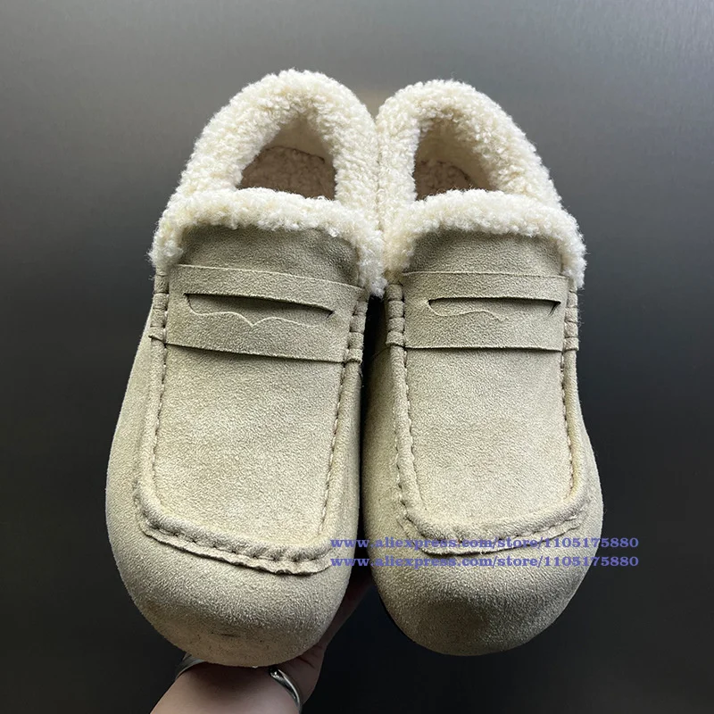 

Faux Suede Slip-On Loafers Men's Indoor/outdoor Anti-Slip Casual Snow Boots Men's Boots Luxury Designer Men's Shoes Botas Mujer