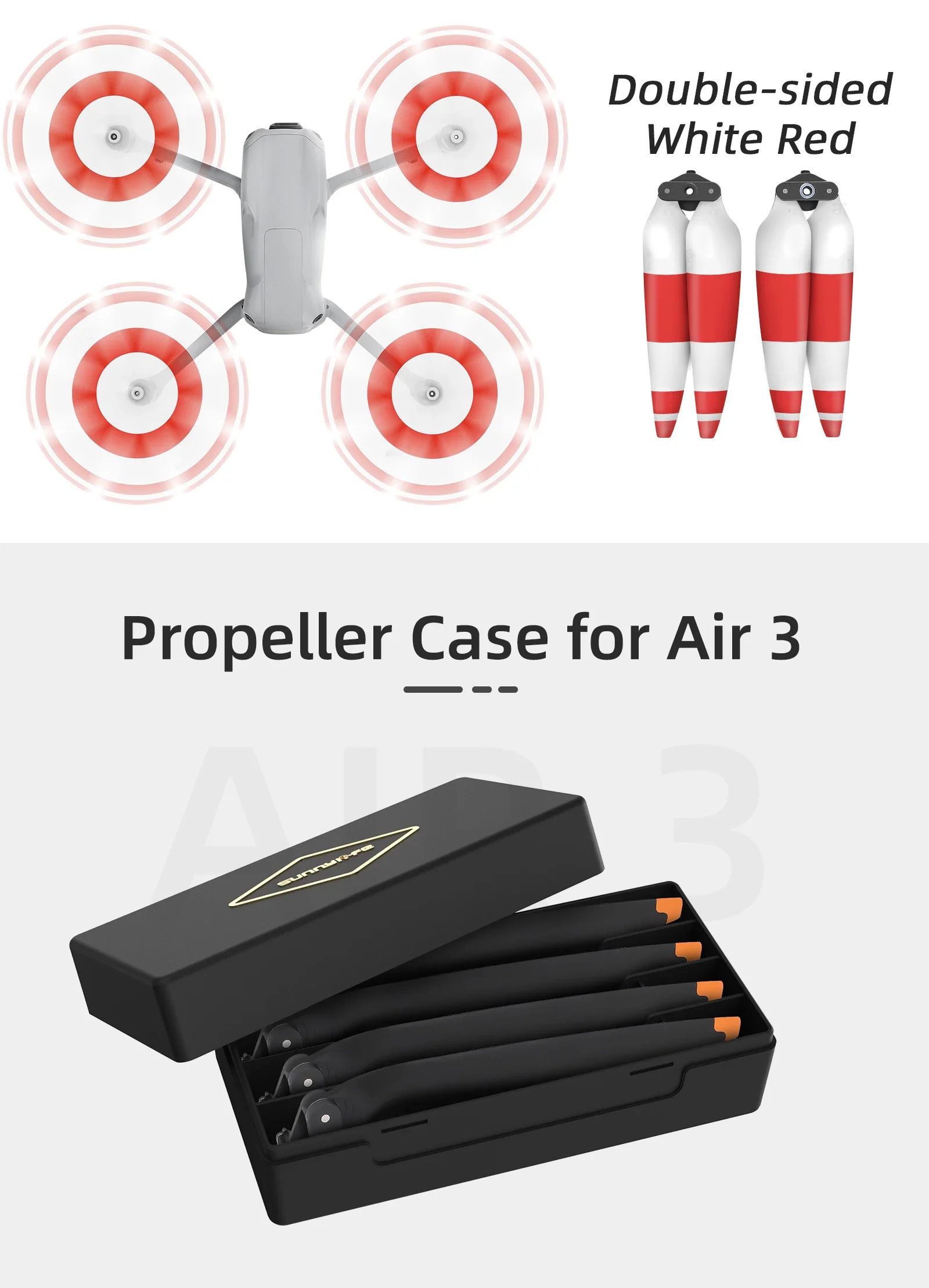 For DJI Air 3S Propeller For DJI Air 3S /Air 3 Silent Noise Reduction Color Paddles For Air 3S Fittings Storing Protective Case