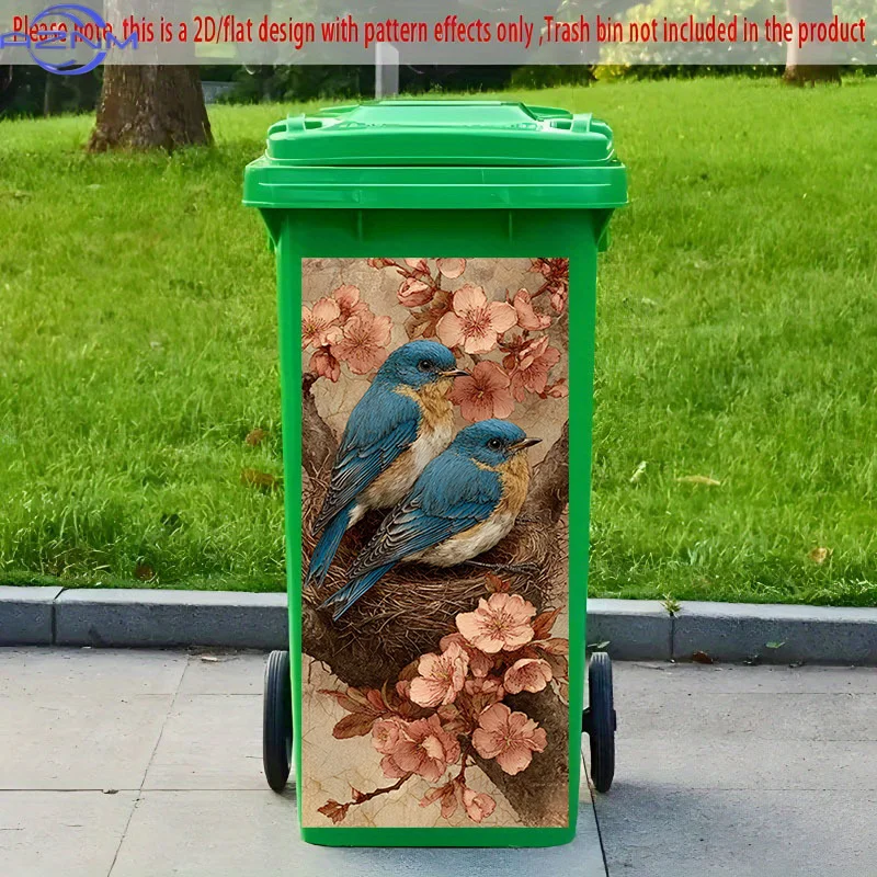 2D Flat Printing 1pc 2D Pattern Printed Kitchen Trash Can Sticker  