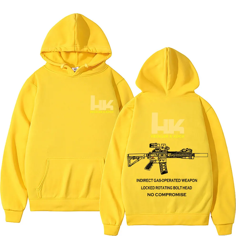 Heckler & Koch HK Fashion M4 Waffendesign Herren Casual Retro Trend Pullover Streetwear Herbst- und Winter-Warmer Hoodie – Detail 9