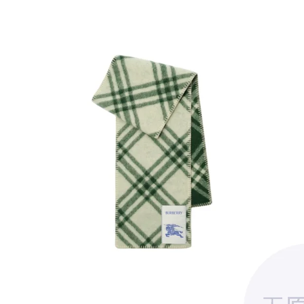 Burberry Wool Knit Scarves Unisex Tennis Green 81258321
