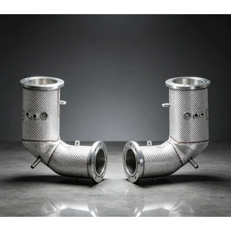 High Flow 304 Stainless Steel Drain Pipe Header Exhaust Pipe  for Porsche 911 992 Carrera Targa 3.0T