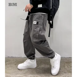 BM Outdoor Baggy Cargo Pants Men Clothing Korean Fashion Sport Joggers Harajuku Casual Sweatpants Streetwear Loose Trousers Male