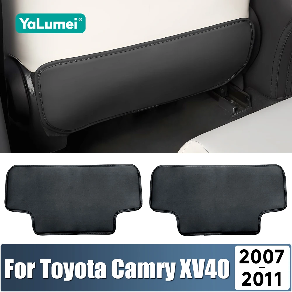 لتويوتا كامري XV40 2007 2008 2009 2010 2011 2 قطعة بولي Leather الجلود مقعد السيارة الخلفي مكافحة ركلة الحصير حشوة وسادة حماية الملحقات
