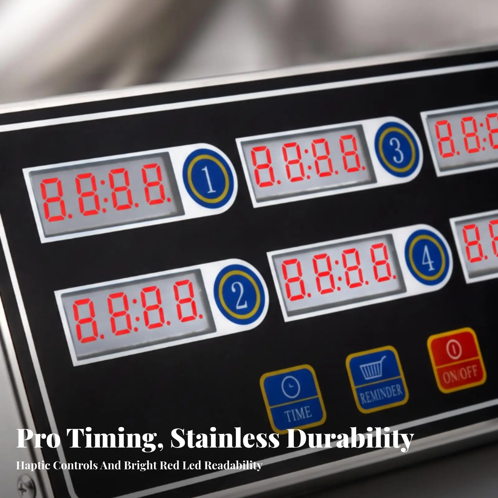 8 Channel Timer for Kitchen with Stainless Steel Shell and Easy Knob Control for Precise Cooking Reminders
