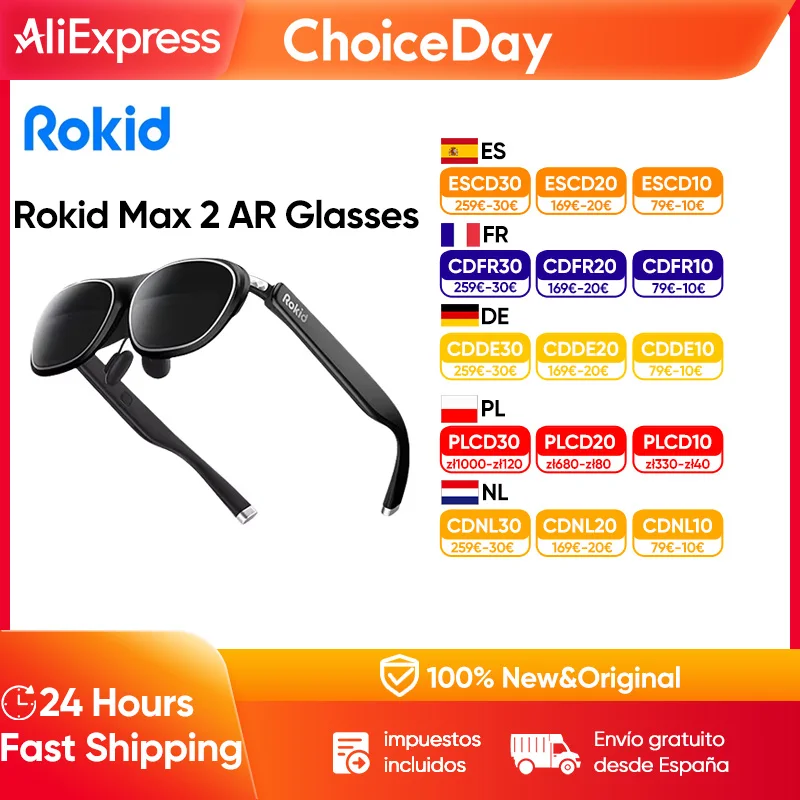 Rokid Max 2 Ar Brille 3D-Spiel Anzeige Smart Device Fov 50 Grad 120 ''Hz Micro-Oled-Bildschirm 2