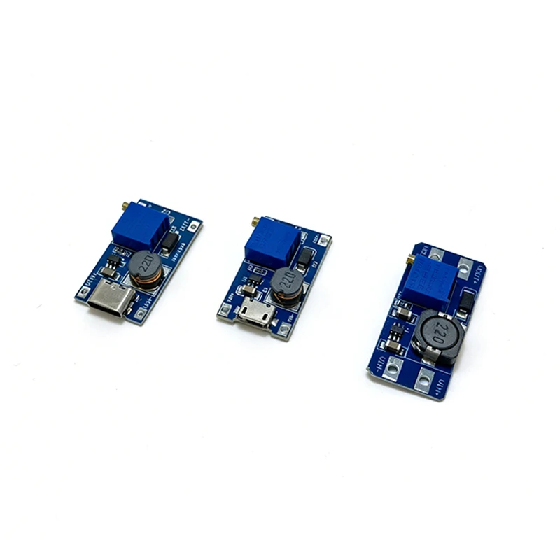 1pcs MT3608 Adjustable Step Up Module Voltage Regulator Micro USB Type-c Plug 2V-24V to 5V-28V 2A Step-Up DC-DC Boost Converter