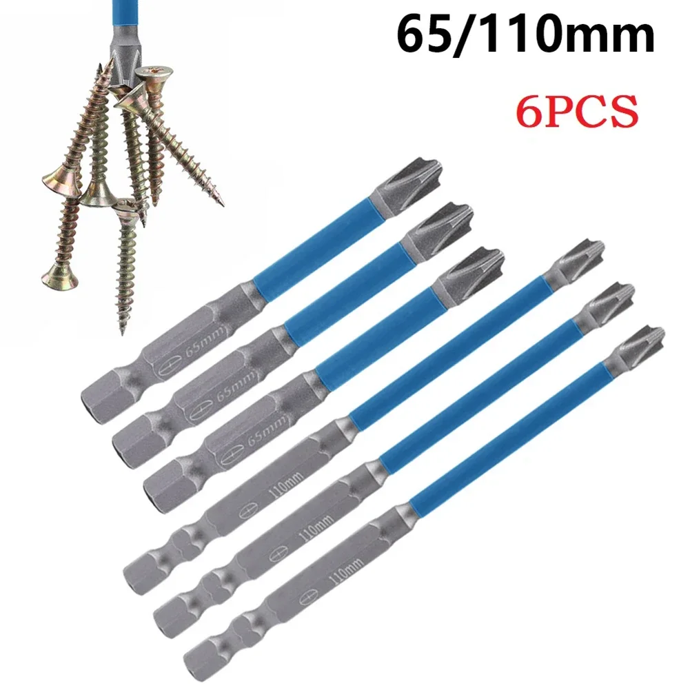 6PC 65/110mm Magnetic Special Slotted Cross Screwdriver Bit For Electrician FPH2  Multi-Function Precision Screwdriver Set