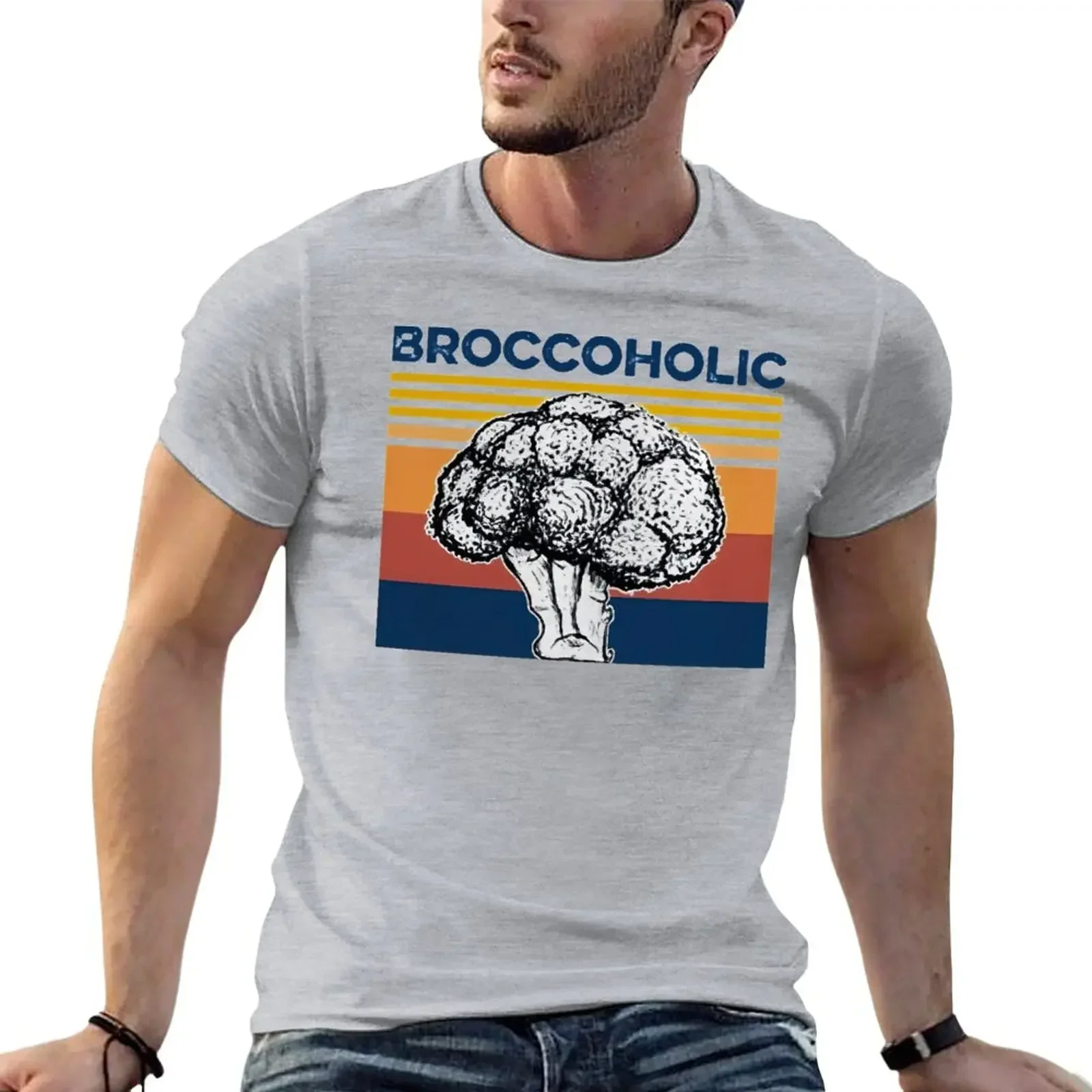 Футболка для веганов броккоголовая, милые топы, винтажная одежда, новое издание, мужские футболки