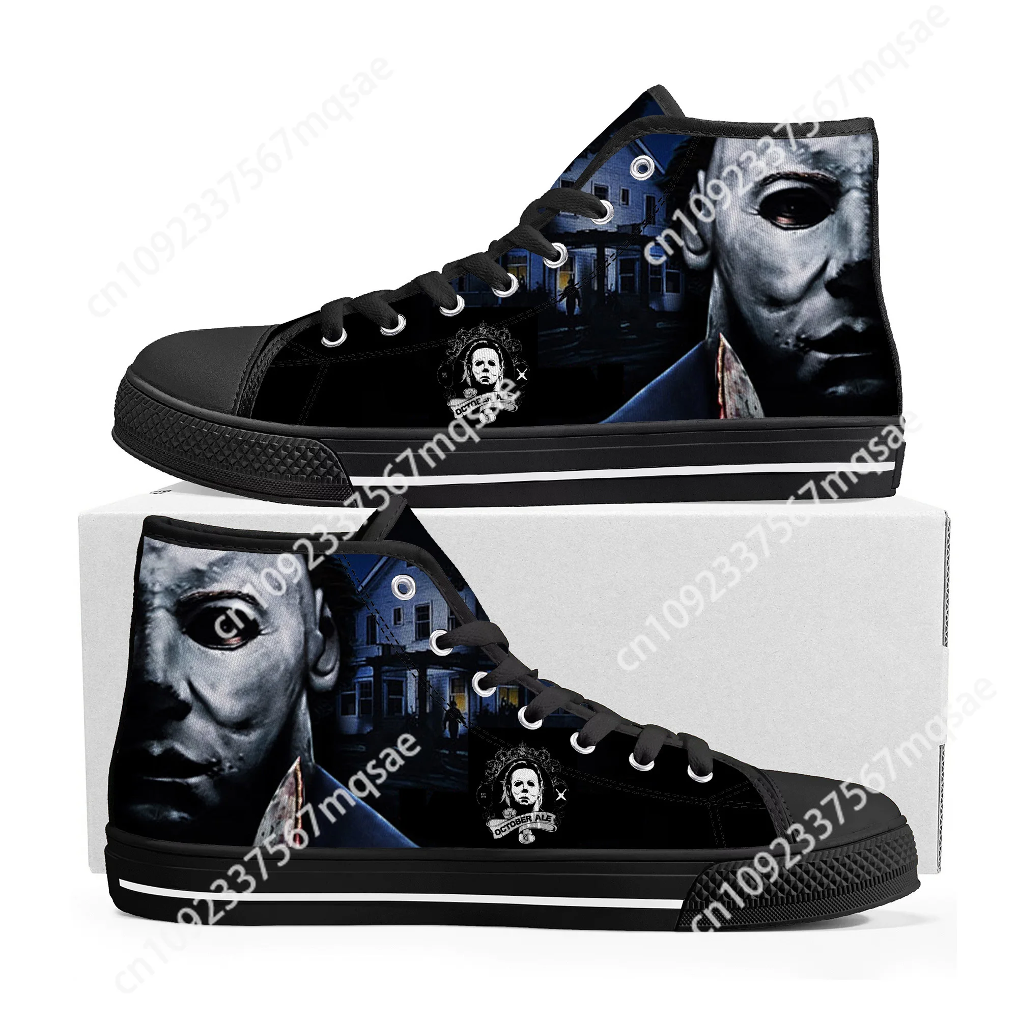 

Michael Myers High Top Quality Sneakers Horror Halloween Mens Womens Teenager Canvas Sneaker Casual Couple Shoes Custom Shoe